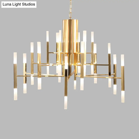 Modern Acrylic Chandelier Pendant Light With Tubular Shade For Stylish Suspension