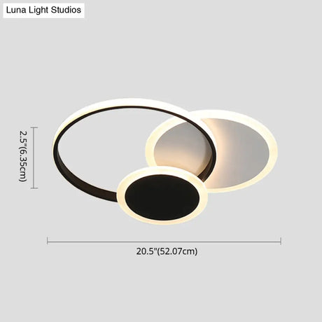 Modern Acrylic Circle Flush Mount Ceiling Light For Bedroom
