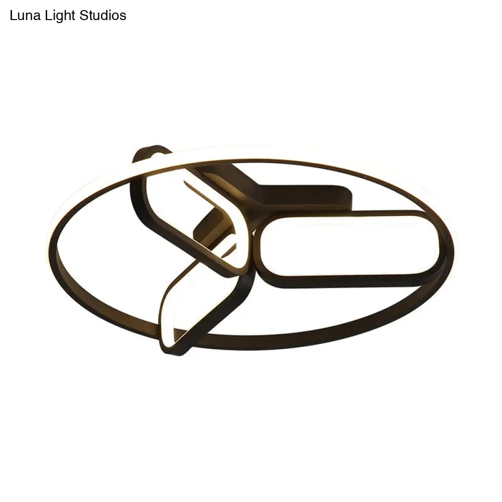 Modern Acrylic Circular Flush Light: 18’/21.5’ Wide Led Bedroom Ceiling Mount Lamp In