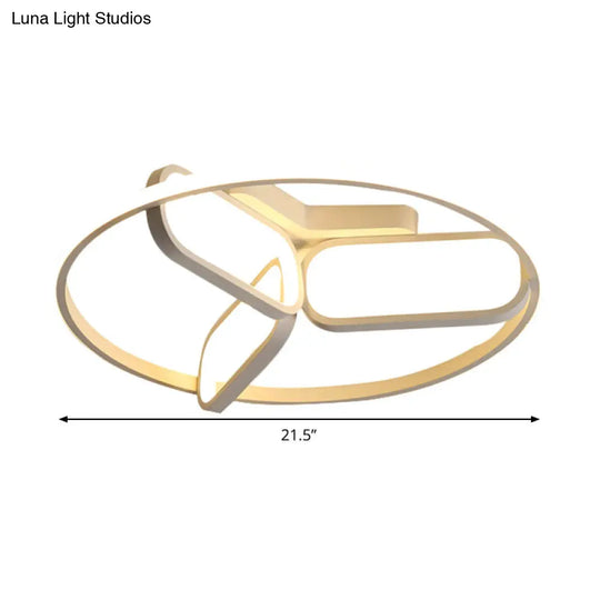 Modern Acrylic Circular Flush Light: 18/21.5 Wide Led Bedroom Ceiling Mount Lamp In Black/White/Gold