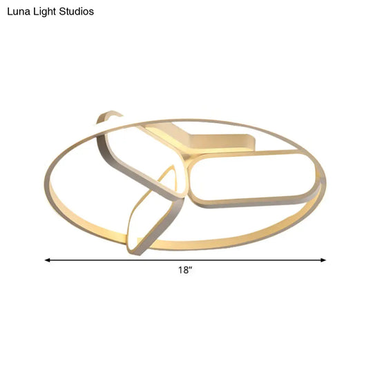 Modern Acrylic Circular Flush Light: 18/21.5 Wide Led Bedroom Ceiling Mount Lamp In Black/White/Gold