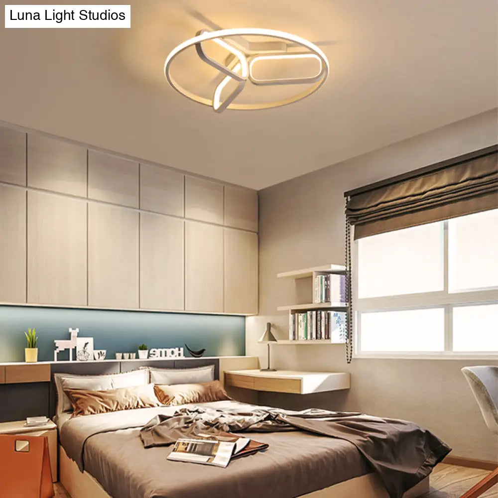Modern Acrylic Circular Flush Light: 18’/21.5’ Wide Led Bedroom Ceiling Mount Lamp In