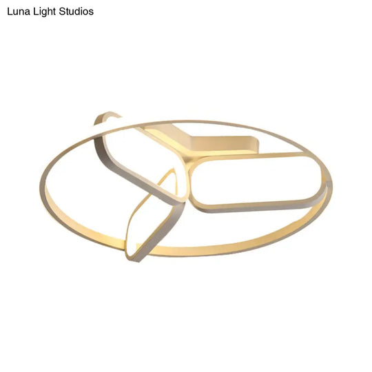 Modern Acrylic Circular Flush Light: 18/21.5 Wide Led Bedroom Ceiling Mount Lamp In Black/White/Gold