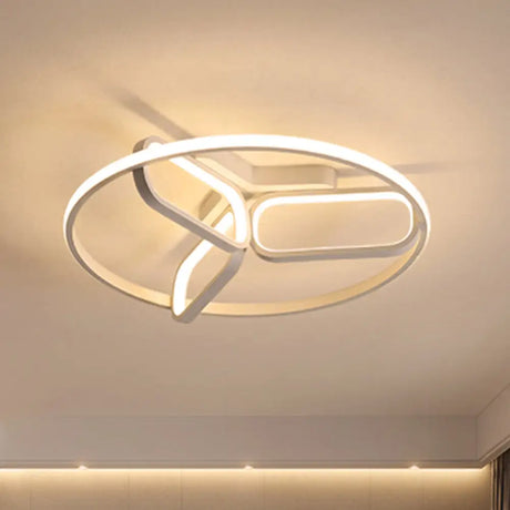 Modern Acrylic Circular Flush Light: 18’/21.5’ Wide Led Bedroom Ceiling Mount Lamp In