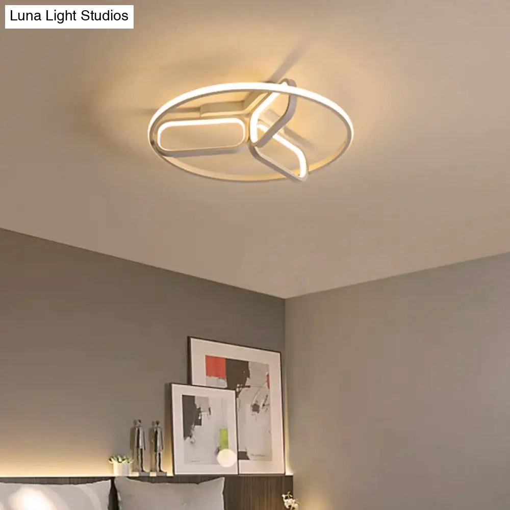 Modern Acrylic Circular Flush Light: 18’/21.5’ Wide Led Bedroom Ceiling Mount Lamp In