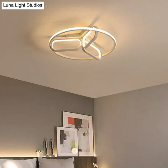 Modern Acrylic Circular Flush Light: 18’/21.5’ Wide Led Bedroom Ceiling Mount Lamp In