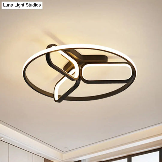 Modern Acrylic Circular Flush Light: 18’/21.5’ Wide Led Bedroom Ceiling Mount Lamp In