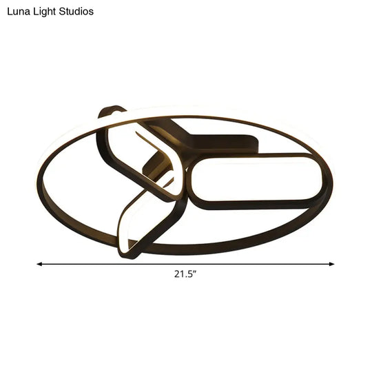 Modern Acrylic Circular Flush Light: 18’/21.5’ Wide Led Bedroom Ceiling Mount Lamp In