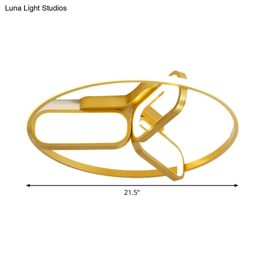 Modern Acrylic Circular Flush Light: 18’/21.5’ Wide Led Bedroom Ceiling Mount Lamp In