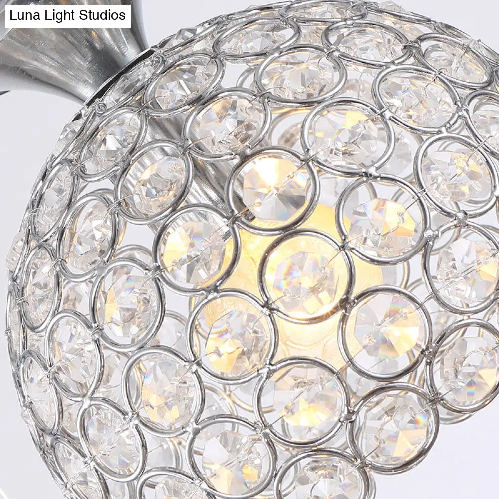 Modern Chrome Cluster Shade Pendant: Acrylic 3-Light Suspension For Dining Room
