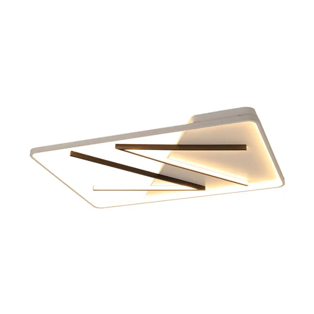Modern Acrylic Double V-Shape Ceiling Lamp Black And White Led Flush Mount Light With Stepless