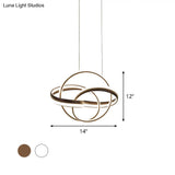 Modern Acrylic Drop Lamp Integrated Led Chandelier In White/Coffee - Stylish Lighting Fixture