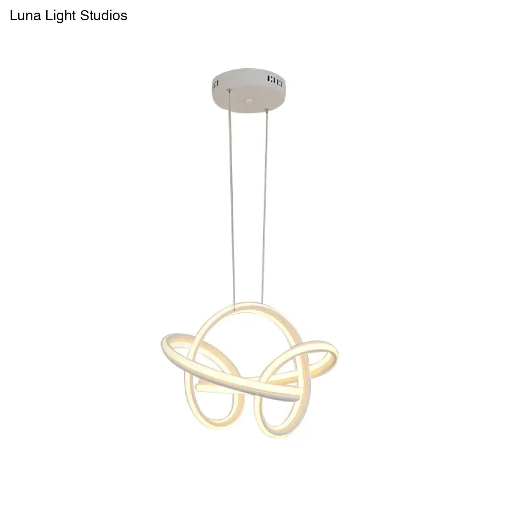 Modern Acrylic Drop Lamp Integrated Led Chandelier In White/Coffee - Stylish Lighting Fixture