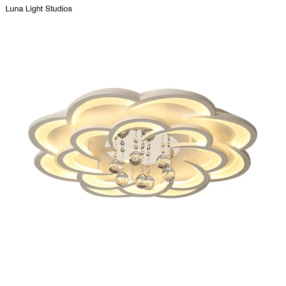 Modern Acrylic Flower Led Ceiling Light - Warm/White 20.5’/27’/31.5’ Wide For Living Room
