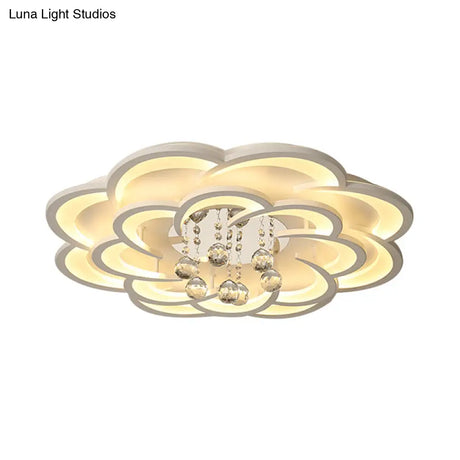 Modern Acrylic Flower Led Ceiling Light - Warm/White 20.5’/27’/31.5’ Wide For Living Room