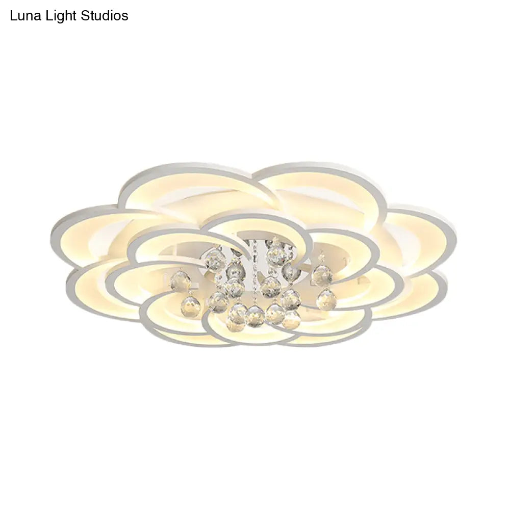 Modern Acrylic Flower Led Ceiling Light - Warm/White 20.5’/27’/31.5’ Wide For Living Room
