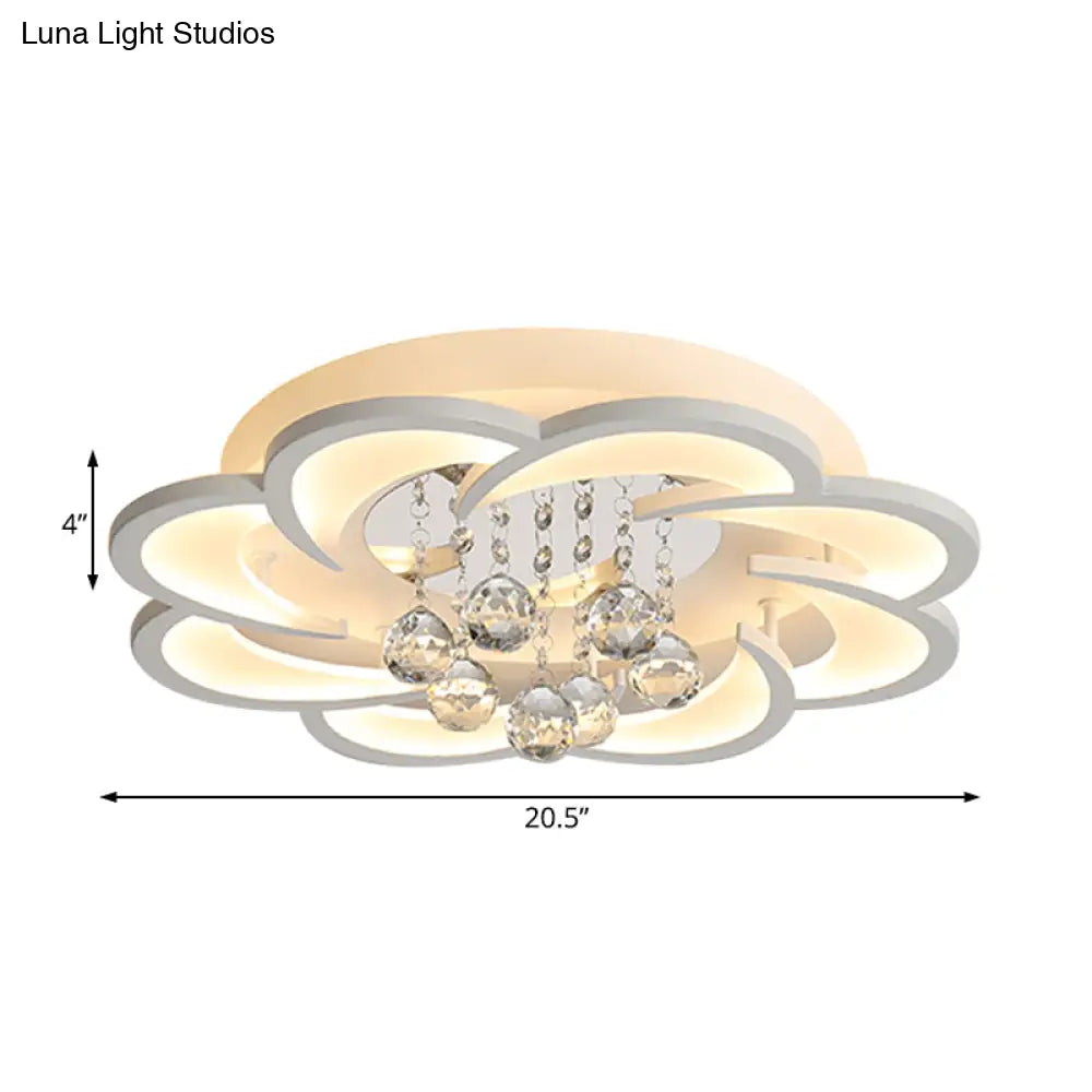 Modern Acrylic Flower Led Ceiling Light - Warm/White 20.5’/27’/31.5’ Wide For Living Room