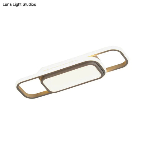 Modern Acrylic Flush Light Fixture - Grey/Black & White Led Flushmount (16’/23.5’) Warm/White