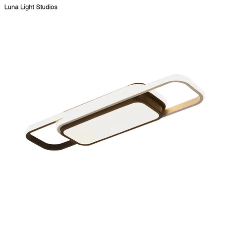 Modern Acrylic Flush Light Fixture - Grey/Black & White Led Flushmount (16’/23.5’) Warm/White