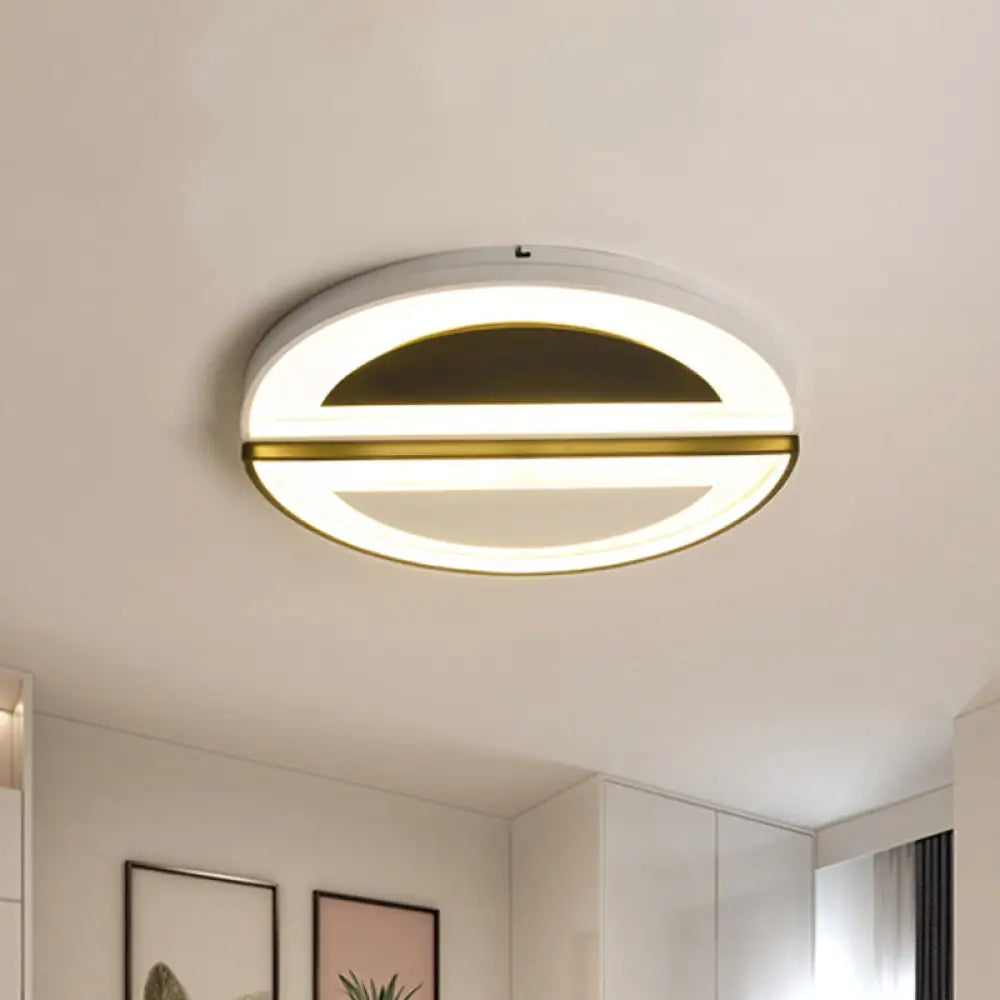 Modern Acrylic Flush Light Fixture With Led Ceiling Lighting - 18’/23.5’ Wide White Warm/White