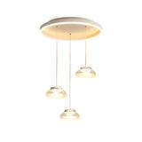 Modern Acrylic Multi Ceiling Light With 3 Led Pendant Heads - White/Warm