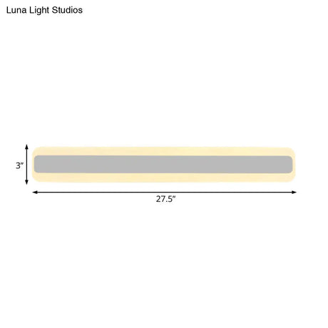 Modern Acrylic Led Bathroom Vanity Lighting Fixture In Warm/White Light 16/19.5/23.5 Wide