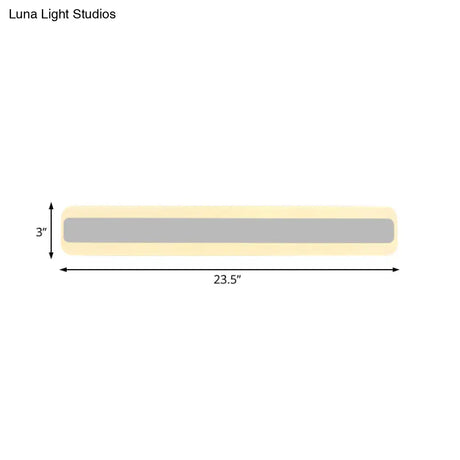 Modern Acrylic Led Bathroom Vanity Lighting Fixture In Warm/White Light 16/19.5/23.5 Wide