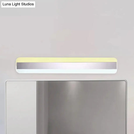 Modern Acrylic Led Bathroom Vanity Mirror Light With Reflector - 31.5/39/47 Wide