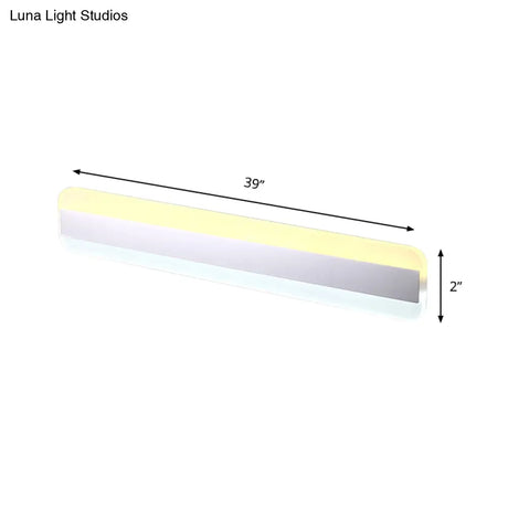 Modern Acrylic Led Bathroom Vanity Mirror Light With Reflector - 31.5/39/47 Wide