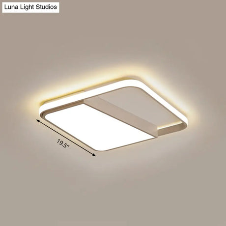 Modern Acrylic Led Box Ceiling Lamp In Warm/White Light - Remote Control Dimmable