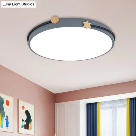 Modern Acrylic Led Ceiling Flush Lamp With Nordic Design In White/Green/Blue Shade For Living Room