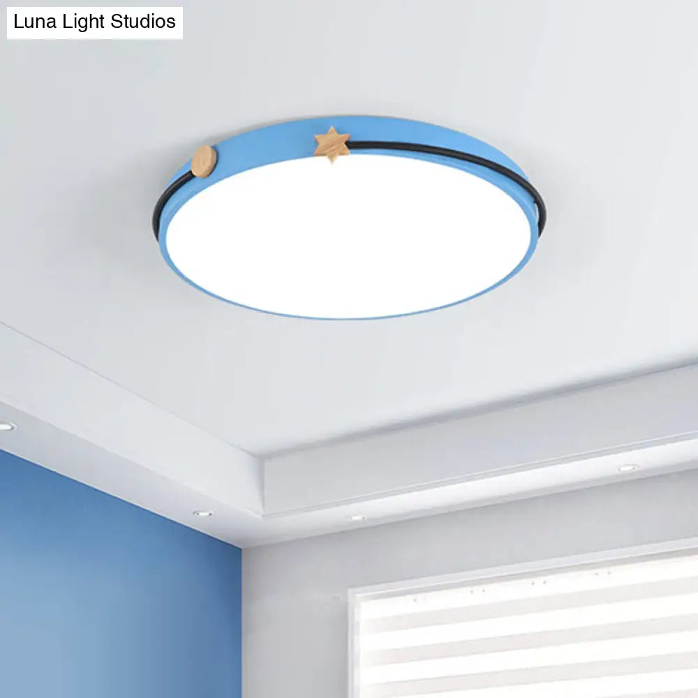 Modern Acrylic Led Ceiling Flush Lamp With Nordic Design In White/Green/Blue Shade For Living Room