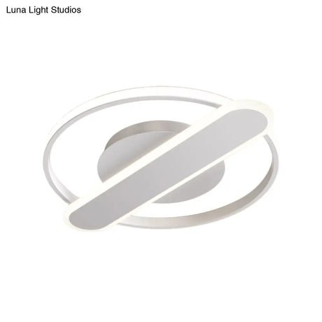 Modern Acrylic Led Ceiling Lamp - Black/White/Gold Flush Mount 16.5’/20.5’ Width