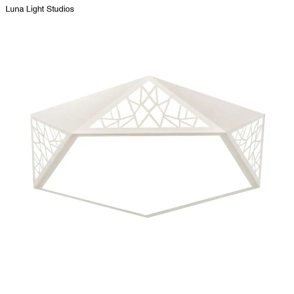 Modern Acrylic Led Ceiling Lamp | Slim Panel Pentagon Flush Mount Child Bedroom