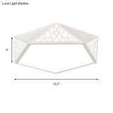 Modern Acrylic Led Ceiling Lamp | Slim Panel Pentagon Flush Mount Child Bedroom
