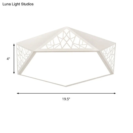 Modern Acrylic Led Ceiling Lamp | Slim Panel Pentagon Flush Mount Child Bedroom