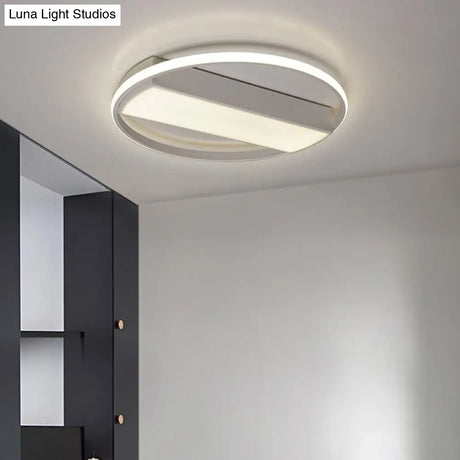 Modern Acrylic Led Ceiling Light For Stairway - Rectangle Flush Mount In Black Or White 16-24’ Wide
