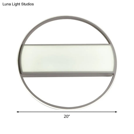 Modern Acrylic Led Ceiling Light For Stairway - Rectangle Flush Mount In Black Or White 16-24’ Wide