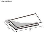 Modern Acrylic Led Ceiling Light In Coffee Brown Flush Mount Lamp With Overlapping Design