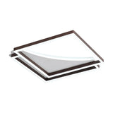 Modern Acrylic Led Ceiling Light In Coffee Brown Flush Mount Lamp With Overlapping Design Warm/White