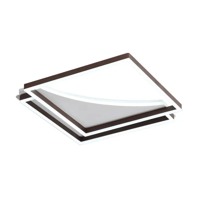 Modern Acrylic Led Ceiling Light In Coffee Brown Flush Mount Lamp With Overlapping Design Warm/White
