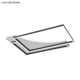 Modern Acrylic Led Ceiling Light In Coffee Brown Flush Mount Lamp With Overlapping Design