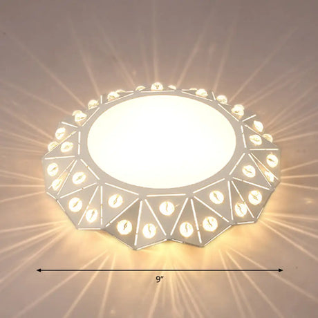 Modern Acrylic Led Ceiling Light In White For Foyer - Flush Mount Fixture / Warm