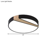 Modern Acrylic Led Ceiling Light With Black-Wood Spliced Design - Square/Rectangle/Round Options In