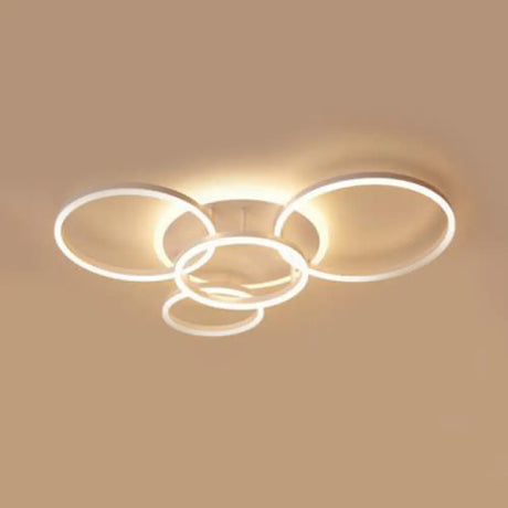 Modern Acrylic Led Flush Ceiling Light With Halo - Like Ring - White 2/3/5 Lights 5 /