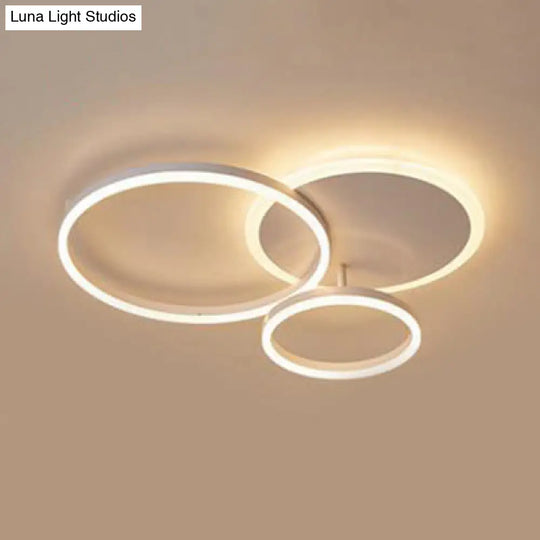 Modern Acrylic Led Flush Ceiling Light With Halo - Like Ring - White 2/3/5 Lights 3 / Warm