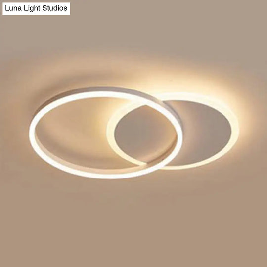 Modern Acrylic Led Flush Ceiling Light With Halo - Like Ring - White 2/3/5 Lights 2 / Warm