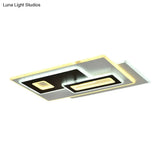 Modern Acrylic Led Flush Light In Black And White Round/Oval/Rectangle Shape - Perfect For Bedrooms