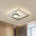 Modern Acrylic Led Flush Mount Ceiling Light In Black - 16.5’/20.5’ Width / 16.5’