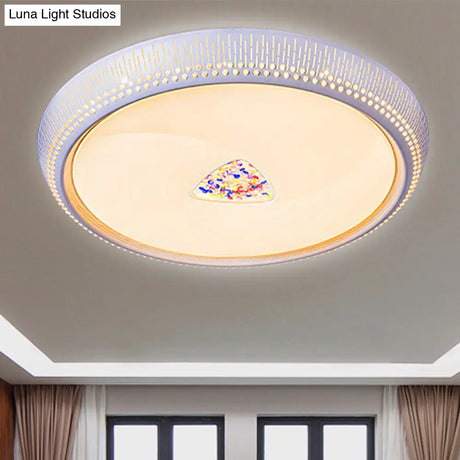 Modern Acrylic Led Flush Mount Ceiling Light - White 23’/31’ Wide